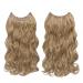 Feshfen Invisible Hair Extensions | Adjustable Brown Blonde 50cm Curly Wavy Hair for Women - Buy Online on GoSupps.com