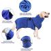 Pettom Microfiber Dog Bathrobe - Quick Drying Super Absorbent Towel for Dogs & Cats - Adjustable Straps Comfortable Blue (S) - Buy Online on GoSupps.com