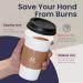 50 Pack 16 oz White Paper Coffee Cup with Black Dome Lid and Kraft Sleeve Combo - Buy Online on GoSupps.com