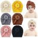 Cinaci 6 Pieces Cute Stretchy Soft Baby Turban Hats with Bow Donut Knot Nursery Hospital Caps Beanies Bonnets for Baby Girls Newborns Infants Toddlers 6PCS S1