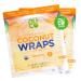 NUCO Certified Organic SHELF STABLE Paleo Gluten Free Vegan Non-GMO Kosher Raw Veggie Coconut Wraps Turmeric Flavor. NO Salt Added Low Carb and Yeast Free 10 Count (Two Packs of Five Wraps Each)