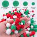 BQTQ 1200 Pieces Christmas Pom Pom Craft Balls for Craft Making and Decorations - White, Green, Red (3 Sizes) - Buy Online on GoSupps.com