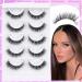 WiWiseo Self Adhesive Eyelashes - No Glue Needed False Lashes Reusable 5 Pairs Natural Look Waterproof Wispy & Fluffy 16MM C-Clear Band - Buy Online on GoSupps.com