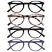 OPULIZE Zen Reading Glasses 4 Pack Cool Round Frame Spring Hinges Scratch Resistant Matte Black Light Brown Dark Brown Purple Mens Womens RRRR24-11T25 +2.00
