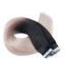 Shop 100% Remy Real Hair Tape In Extensions - #1B/Gray Ombre 40cm 30 Bricks - Premium Quality Tressen by Novon Hair Extensions - Buy Online on GoSupps.com
