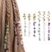 Vinswet Colored Natural Stone Tassels Hair Jewelry for Braids Crystal Loc Dreadlock Accessories Gold Hair Spirals Gems Charms for Women Girls(pack of 6) 6PCS Green Pink Purple