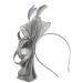 Ladies Large Feather Aliceband/Clip Fascinator for Weddings Races Royal Ascot Hair Piece Silver - Buy Online on GoSupps.com