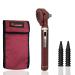 Cross Canada 11-091 Physician Fiber Optic LED Pocket Otoscope Diagnostic Set Professional Otoscope for Physician Medical Student Nursing Student Doctor Nurse (Burgundy)