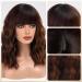 Haircube Short Bob Wig with Bangs - Heat-Resistant Synthetic Fiber for Women | Brown with Highlights | Perfect for Party Cosplay & Daily Wear - Buy Online on GoSupps.com