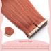 Hotlulana Copper Red (#350) Tape In Extensions - 22 Inch Real Hair 50g 20 Pcs Skin Weft Invisible & Natural - Buy Online on GoSupps.com