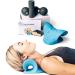 Coloo neck massage set - relaxation for neck shoulder |Naked pillow/neck stretcher and trigger point massage for neck pain |Headache |Shoulder pain |Back pain cyan - black