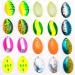 Dr.Fish Fishing Indiana Spinner Blades Kit Lure Making Supplies for Spinner Spinnerbaits Walleye Rig Crawler Harness Lures for Trout Salmon Bass Fishing #3-20 Pack