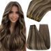 Youngsee Tressen real hair dark brown 45cm extensions real hair brown Strahnchen blonde hair jaws real hair to take in weaven extensions real hair remy hair recovery 100g #p4/27 45 cm 2-stress- #p4/27