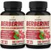 2 Pack Berberine HCl- Plus Ceylon Cinnamon Turmeric Milk Thistle Artichoke Black Pepper Berberine HCI Root Supplements Pills - Immune System