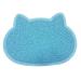 Paw Shaped Cat Puppy Doggy Litter Mat PVC Eco-friendly Pet Feeding Durable Non-slip & Waterproof Mat In Various Shaped (BLUE CAT HEAD) BLUE CAT HEAD