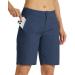 Willit Women's Golf Hiking Shorts 9" Quick Dry Athletic Long Summer Shorts with Pockets Water Resistant Navy Blue 14