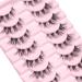 MAGEFY False Eyelashes 10 Pairs Natural Look Cat Eye Lashes Russian Strip Lashes D Curl Fluffy Wispy Faux Mink Lashes Reusable Fake Eyelashes Clear Clouds - Buy Online on GoSupps.com