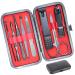 8 PCS Nail Clippers ONEHERE Premium Manicure Set Professional Grooming Gift Kit Pedicure Kit Facial Hand Foot Cuticle Nail Care Tools Fingernail Clippers with Luxurious Portable Travel Case Black 8 Pcs