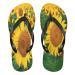 Mnsruu Artwork Floral Sunflower Flip Flops Home Hotel Spa Bedroom Travel XL for Men Women