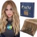 FSHINE hair extensions real hair light blond fading to ashblond smooth real hair for short hair double shot real hair clip-ins 55cm 120g 7 piece #10/16/16 2.2 clip #10/16/16 55cm