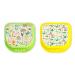 Retainer Cases Cute Retainer Holder Case 2 Pack Aligner Case with Funny Cartoon Night Guard Case with Animals and Dinosaurs Patterns (Green Yellow)