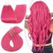 Ugeat pink microring real hair extensions 45cm hair exension microring 25 strands pink loop hair extension 25g micro loop extensions 45 cm 4. microring #hotpink