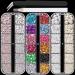 3 Boxes of Flat Back Nail Art Crystal Rhinestones+Pearl Set 1 Colorful+AB+Transparent White Rhinestone+Half Round White&Beige Pearl with Picker Pencil and Tweezer For Home DIY And Professional Use 01-3 Boxes Set 1