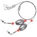 Egg Fishing Sinker Weight Rigs- 4/8pcs Flounder Rig Saltwater Stainless Steel Fishing Wire Leader with Egg Sinker Fishing Swivel Snap Connector for Trout Bottom Fishing 0.5oz-8pcs