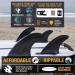 Ho Stevie! Fiberglass Reinforced Polymer Quad Surfboard Fins - Enhanced Performance and Durability | Includes Fin Bag, Screws, Wax Comb and Fin Key | Black Twin Tab - Buy Online on GoSupps.com