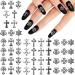 Nail Cross Charms 3D Heart Star Cross Gems - 60pcs Sliver Metal Punk Vintage Nail Art Supplies for Acrylic Nails - Buy Online on GoSupps.com