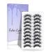 False Eyelashes  Lashes Natural Look  Soft and Delicate Artificial Mink Eyelashes  Fluffy and Reusable Eyelashes  Flexible Natural Fake Eyelashes - 10 pairs