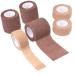 Self Adhering Bandage - Sport Injury Wrap Tape - Pack of 6 - Supports Muscles and Joints - Easy to Apply and Tear - Does not Stick to your Skin - Elastic Water Repellent Breathable - Relieves Stress 6 pack - Light Skin (3x 1") Brown Skin (3x 2")