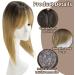 Hair Toppers 16 inches for Women Hair Pieces for Women with Multiple Non-slip Clips and Lace Base Clip in Synthethic Hair Toppers for Thinning Hair Ombre Brown Blonde Women Wiglets with Bangs - Buy Online on GoSupps.com