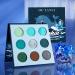 DE'LANCI Blue Teal Eyeshadow Palette Blue Green Eye Shadow Makeup Pallets Shimmer Matte Cool Tone for Christmas Snowflake  Long Lasting Teal Color Powder  Velvety Texture