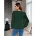 Fayenne Womens Tops Deep V Neck Cross Wrap Sexy Tops Polka Dot Mesh Long Sleeve T Shirt Casual Blouses M Dark Green - Buy Online on GoSupps.com