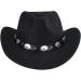 Classic Black Western Cowboy Hat with Buckle Belt - Unisex Fedora Hat - Medium - Buy Online on GoSupps.com