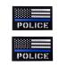 2x3.5 Reflective 2 Pcs Thin Blue Line Police Flag Patch Rubber with Back for Police Hook-Fastener Backing (Thin Blue Line)