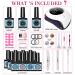 FINGER QUEEN Gel Nail Polish Kit with 120W UV LED Lamp - 12 Colors Nude Pink Glitter Gel Polish Set with Base, Top Coat, Nail Art Decorations - All In One Gel Manicure Kit - Buy Online on GoSupps.com