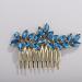 Chargances Bride Wedding Rhinestone Hair Comb Blue Crystal Hair Side Comb Fashion Handmade Headpiece Bridal Hair Accessories for Wedding Prom Flower Girl (Blue) - Buy Online on GoSupps.com