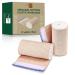 Premium Elastic Bandage Wrap (4 Wide 2 Pack) - Nexskin Latex Free Athletic/Medical Compression Bandages Hook & Loop Fasteners at Both Ends - Lifetime Washable & Reusable USA Organic Cotton Bandage 4" Wide 1 Pack