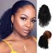Short Afro Drawstring Ponytail 10 Inch Kinky Curly Ponytail Drawstring Afro Puffs Curly Ponytail Extension Synthetic Hairpieces for Black Women 10 Inch 1b#