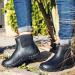 HISEA Women's Ankle Height Rubber Garden Boots Insulated Waterproof | Size 8 Black - Buy Online on GoSupps.com