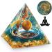 HuiJuKeJi Healing Crystals Aquarius Orgonit Pyramid Constellation Gifts - 12 Zodiac Constellations & Tiger Eye Crystal Pyramid Birthstone for Astrology Energy Healing Chakra Meditation 6cm -Aquarius
