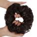 OMGREAT Hair Bun Extension Messy Curly Wavy Hair Scrunchies Hairpieces Synthetic Updo Bun Hair Pieces for Women Girls Black brown 1 PCS 26# Black brown