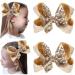 2 PCS 6 Inches Sequins Large Bows Alligator Hair Clip Hair Barrettes Accessories for Women Teens Girls Kids (Gold)