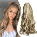 Dcbaboo 18inch Claw Clip in Ponytail Hair Extensions Long Wavy Ponytail Extension Curly Synthetic Pony tails Natural Wave One Piece Hairpiece Fake Ponytail for Women Golden Brown/Bleach Blonde 18 inch 150g Golden Brown/Bleach Blonde