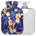 Naanle hot hot water bottle with cover exotic flowers Transparent hot water bottle heat bottle for back pain relief handfoot warmer neck heat and cold therapy 2l