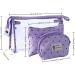Shop 3-Piece Waterproof PVC Cultural Bag Set - Transparent Makeup & Cosmetic Bags for Women - Purple Travel Wallet - Buy Online on GoSupps.com