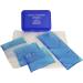 Practical cold box with 4-pack of cooling compresses and 4 matching fleece covers