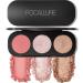 FOCALLURE Blush and Highlighter Palette,3 in 1 Makeup Powder Palette,Cruelty-Free Matte Blush,Shimmer Illuminator Highlighters for a Glowing Look,#03